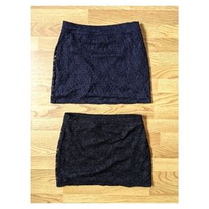 Bundle F21 Lace Mini Skirts (Blue + Black)